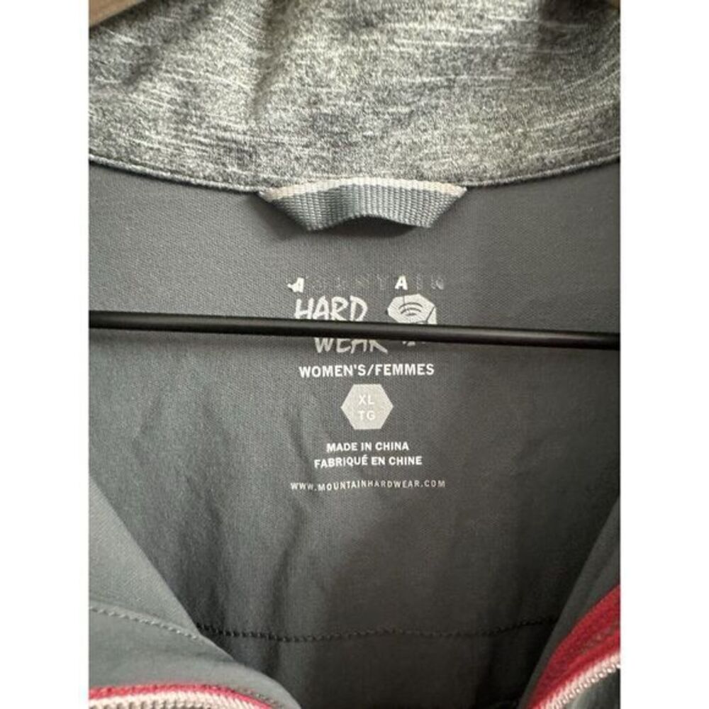 Mountain Hardwear Women's XL Gray Mighty Power Hybrid Jacket Pockets Windbreaker - Picture 4 of 6